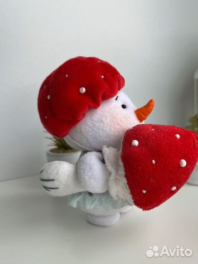 Снеговик Мухомор мягкая игрушка