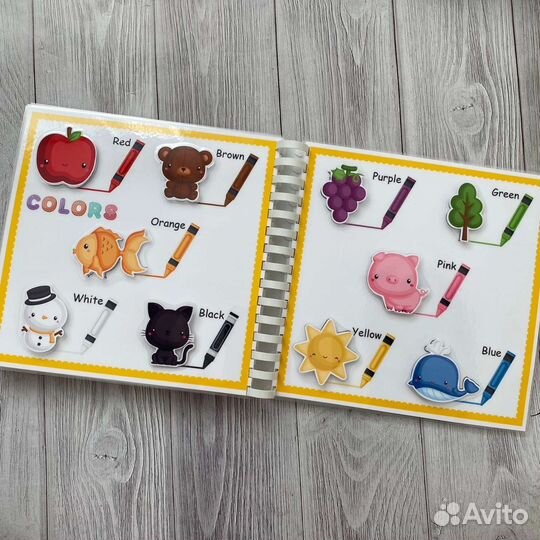 Книжка на липучках изучаем английский язык