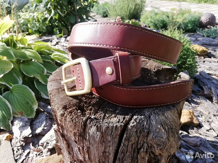 Мужской кожаный ремень ручной работы