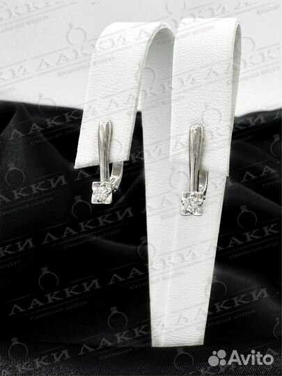 Золотые серьги с бриллиантами 585 / 2.54 гр