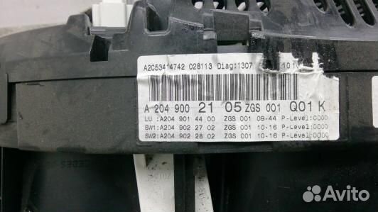 Щиток приборов mercedes benz GLK X204 (1SE09IT01)