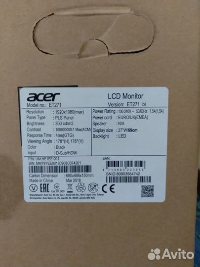 Монитор Acer ET271 bi