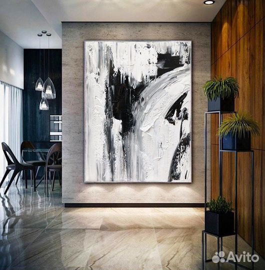 Картина маслом на холсте для интерьера абстракция