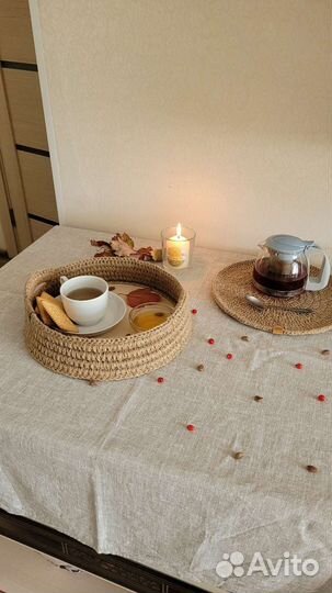 Корзина/поднос из джута