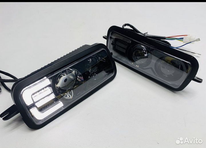 Светодиодные линзовые надфарники на Ниву