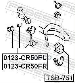 Тяга стабилизатора передняя левая 0123CR50FL Fe