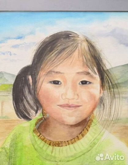 Картина. Повелительница степей, акварель