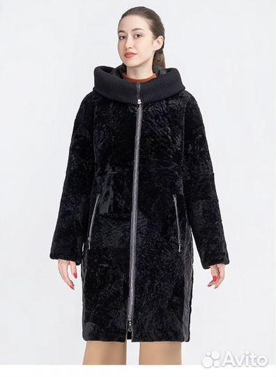 Шуба мутоновая с капюшоном