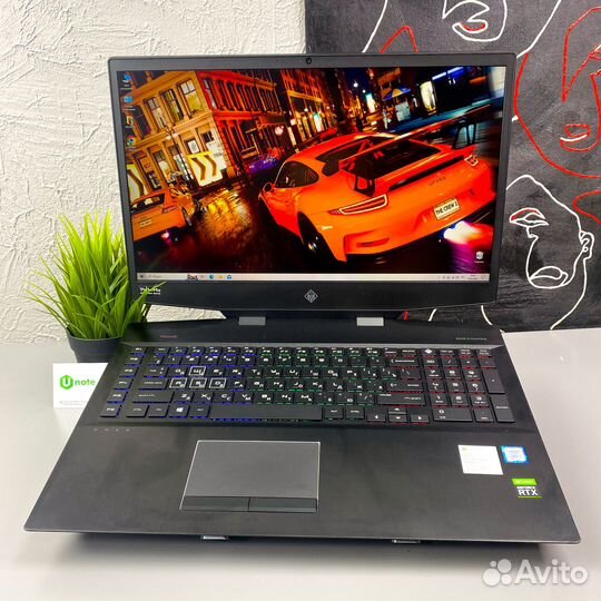 Игровой ноутбук HP i7-9/16 озу/SSD/RTX/17