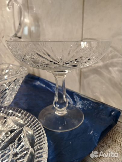 Хрусталь СССР, графин и конфетница