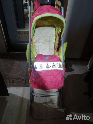 Детские санки коляска с колёсами б/у