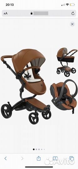 Коляска mima xari 3 в 1+mima moon стульчик