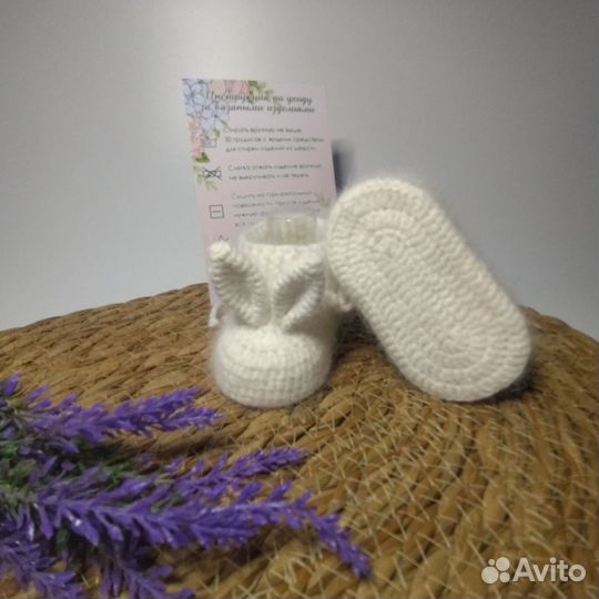 Пинетки зайки вязаные ручная работа