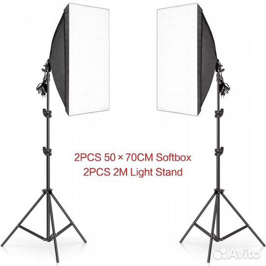 Комплект 2-х софтбоксов постоянного света под Е27