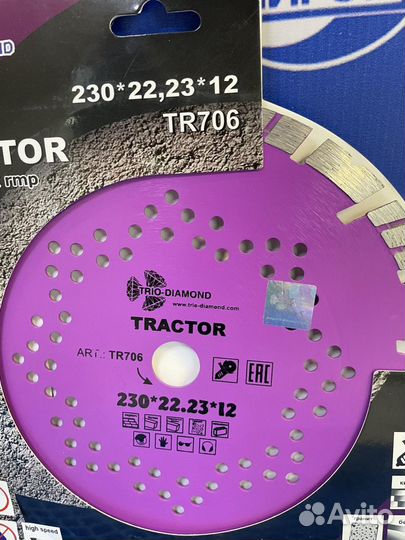 Л) Алмазный диск tractor TR706 230x22.23*12