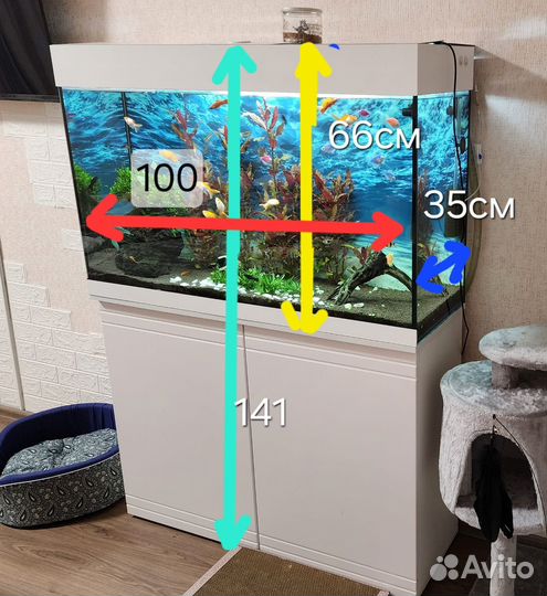 Аквариум 210 литров с тумбой