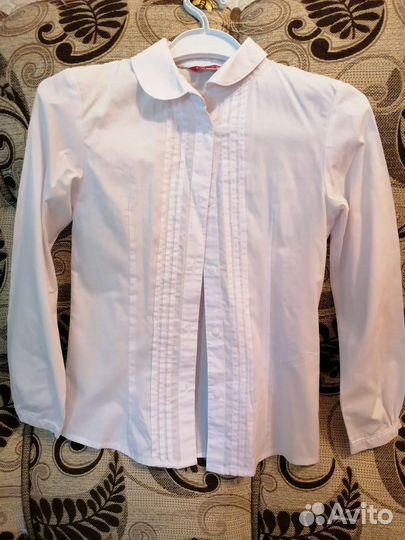 Рубашка белая для девочки 128