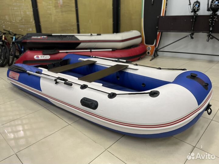 Лодка пвх Hunterboat Стелс 335 аэро синий/белый