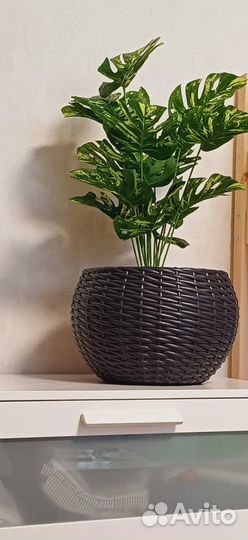 Кашпо из искуственного ротанга 12л