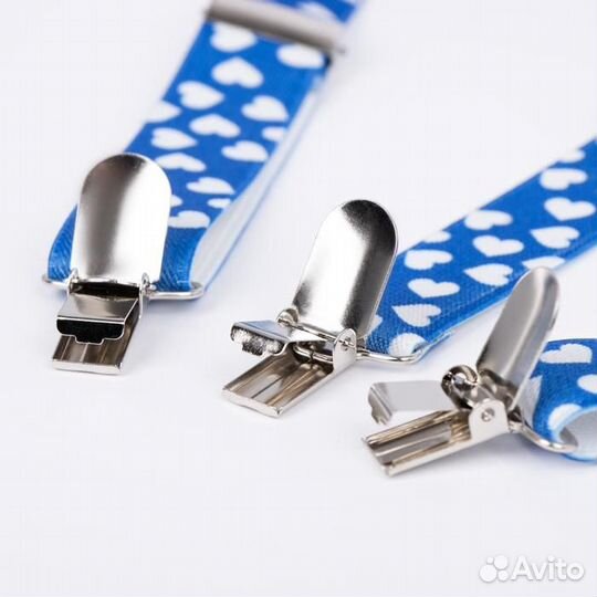 Подтяжки детские, ширина - 2,5 см синий/белый