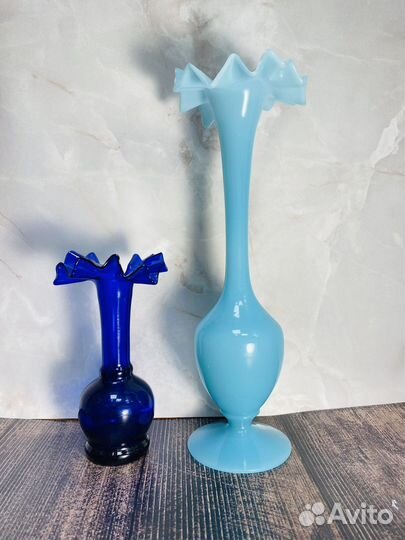 Ваща цветное голубое синее стекло Европа