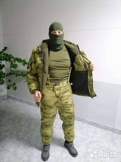 Костюм тактический горка зима мох брюки флис