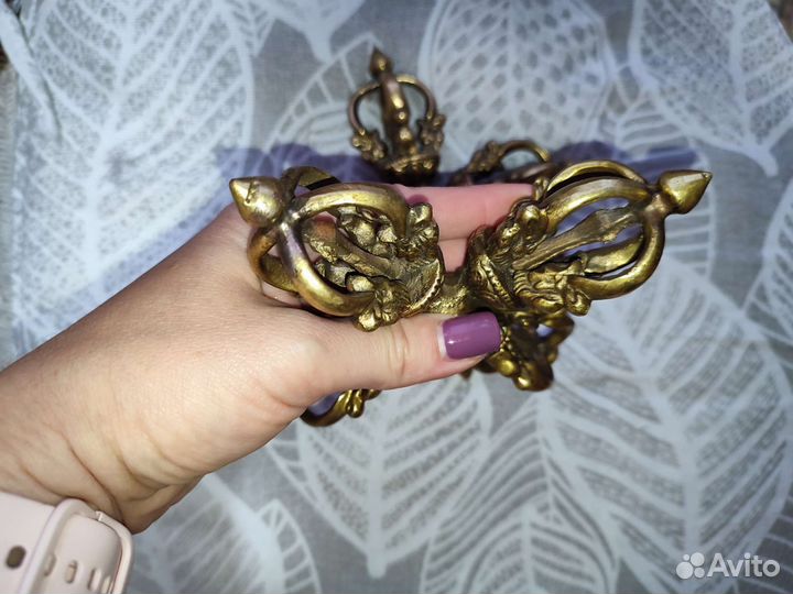 Двойная пятиконечная ваджра, 16 см, Непал