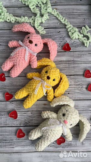 Вязаные зайки на заказ