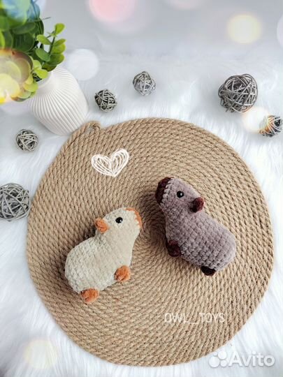 Вязаная мягкая плюшевая игрушка капибара