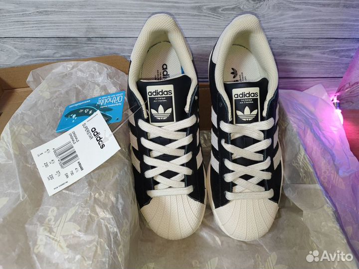 Adidas superstar black white оригинал