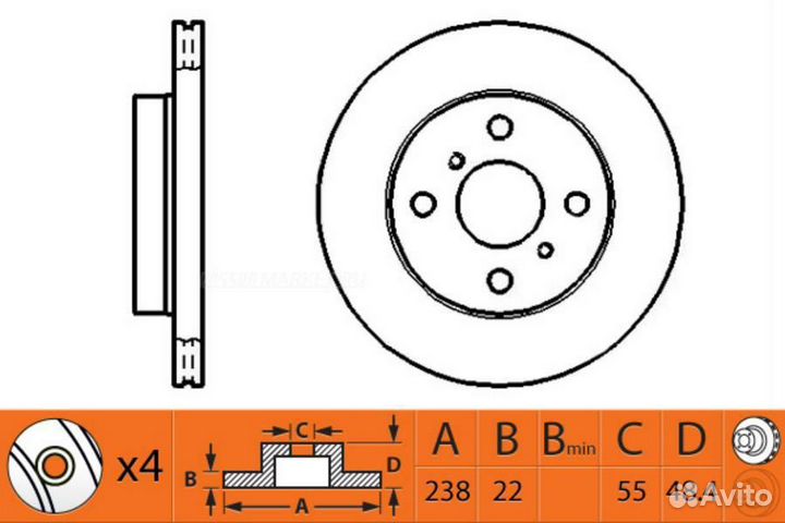 SB nagamochi BR21154T Диск тормозной перед