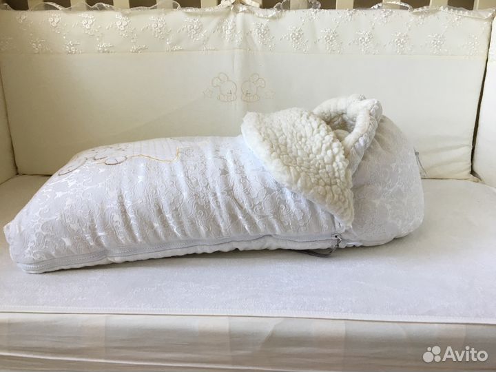 Меховой конверт комплект на выписку