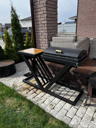 Мангал лофт с крышкой барбекю