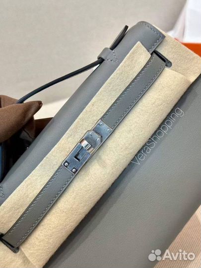 Сумка Hermes Kelly pochette gris meyer