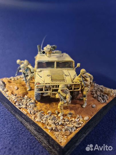 Диорама с моделью автомобиля США Hummer 1:35