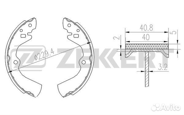 Колодки торм. бараб. задн. Hyundai Sonata II,III 91, Nissan Bluebird (T72,T12,U12) 86, Sunny (N13,B1