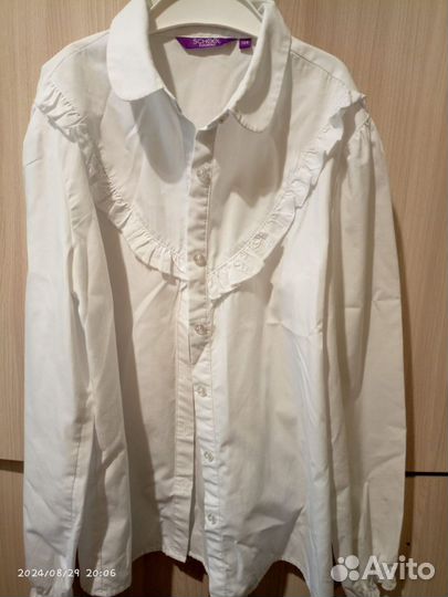 Блузка школьная 158 белая