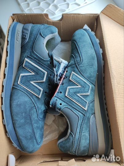 Кроссовки New Balance 574 сине-зеленые цвет