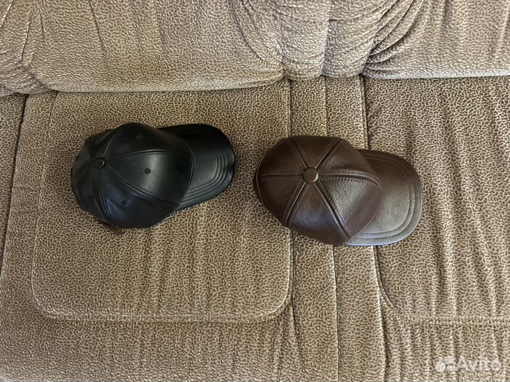 Кепки мужские кожаные