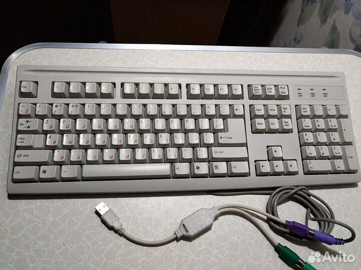 Клавиатура мышь переходник 2 PS2 на 1 USB