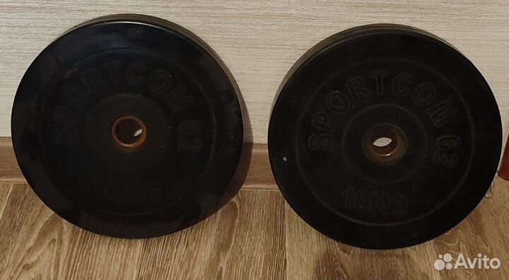 Блины для штанги 2 шт по 10 кг, 26 мм диаметр