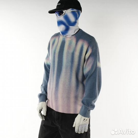 Свитер supreme blurred logo sweater