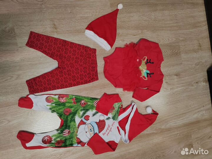 Комбинезон и бодик новогодние рост 68