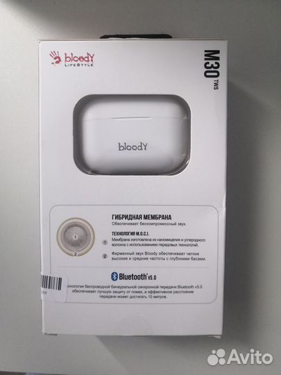 Беспроводные наушники Bloody M30 белые