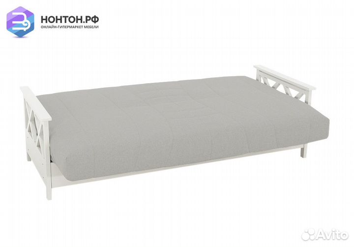 Диван книжка Ручеек Массив жаккард светло-серый