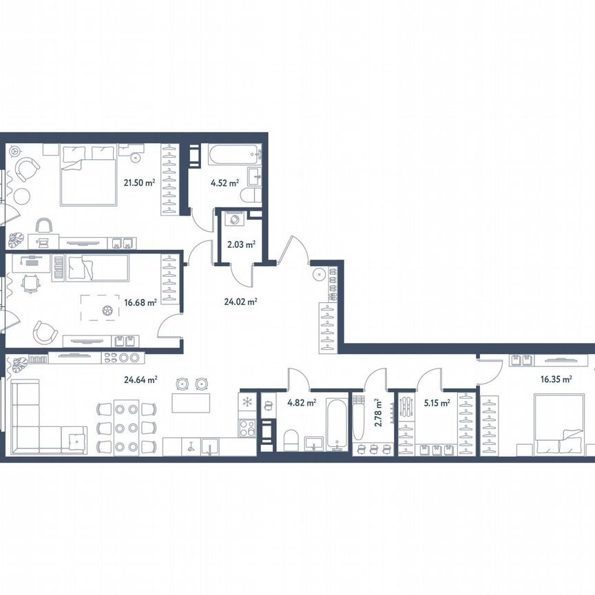 3-к. квартира, 126,4 м², 4/11 эт.