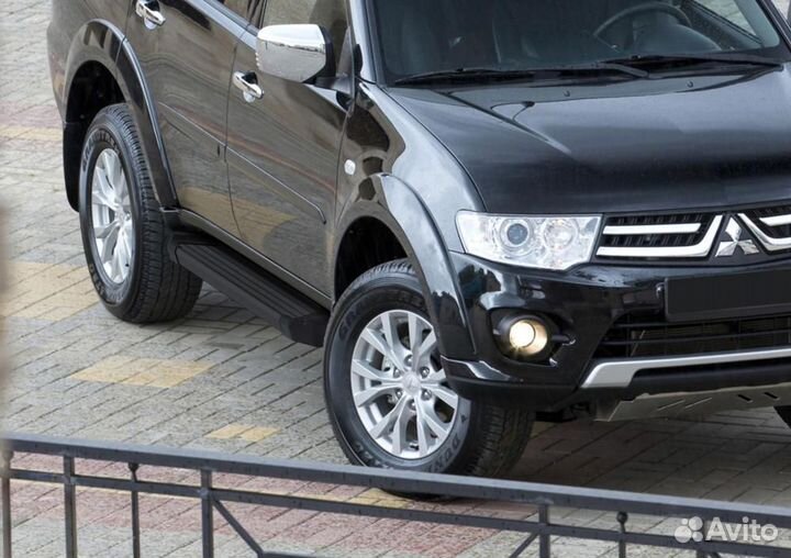 Пороги Подножки Mitsubishi Pajero Sport 2- Black
