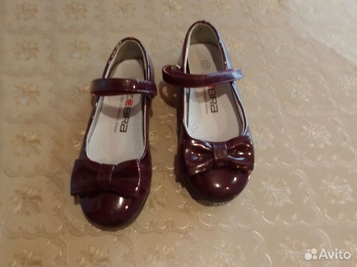 Туфли для девочки 27 размер бордо