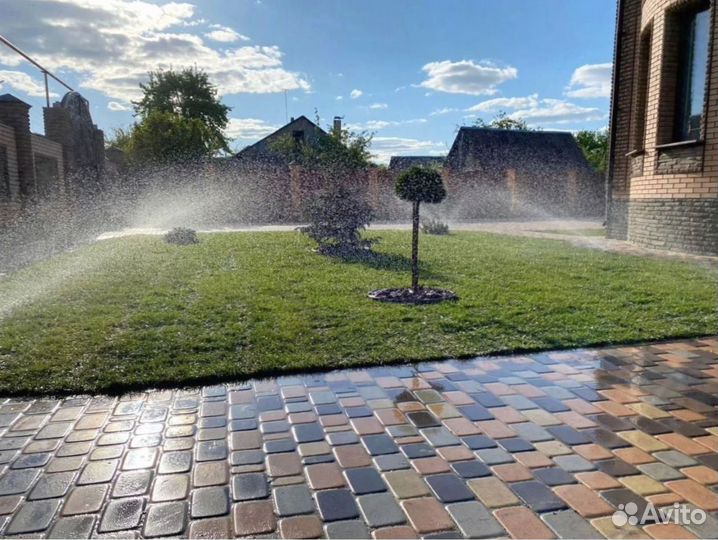 Рулонный газон. Укладка + Автополив