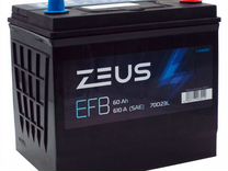 Аккумулятор zeus EFB Asia 70D23L 60 Ач о.п